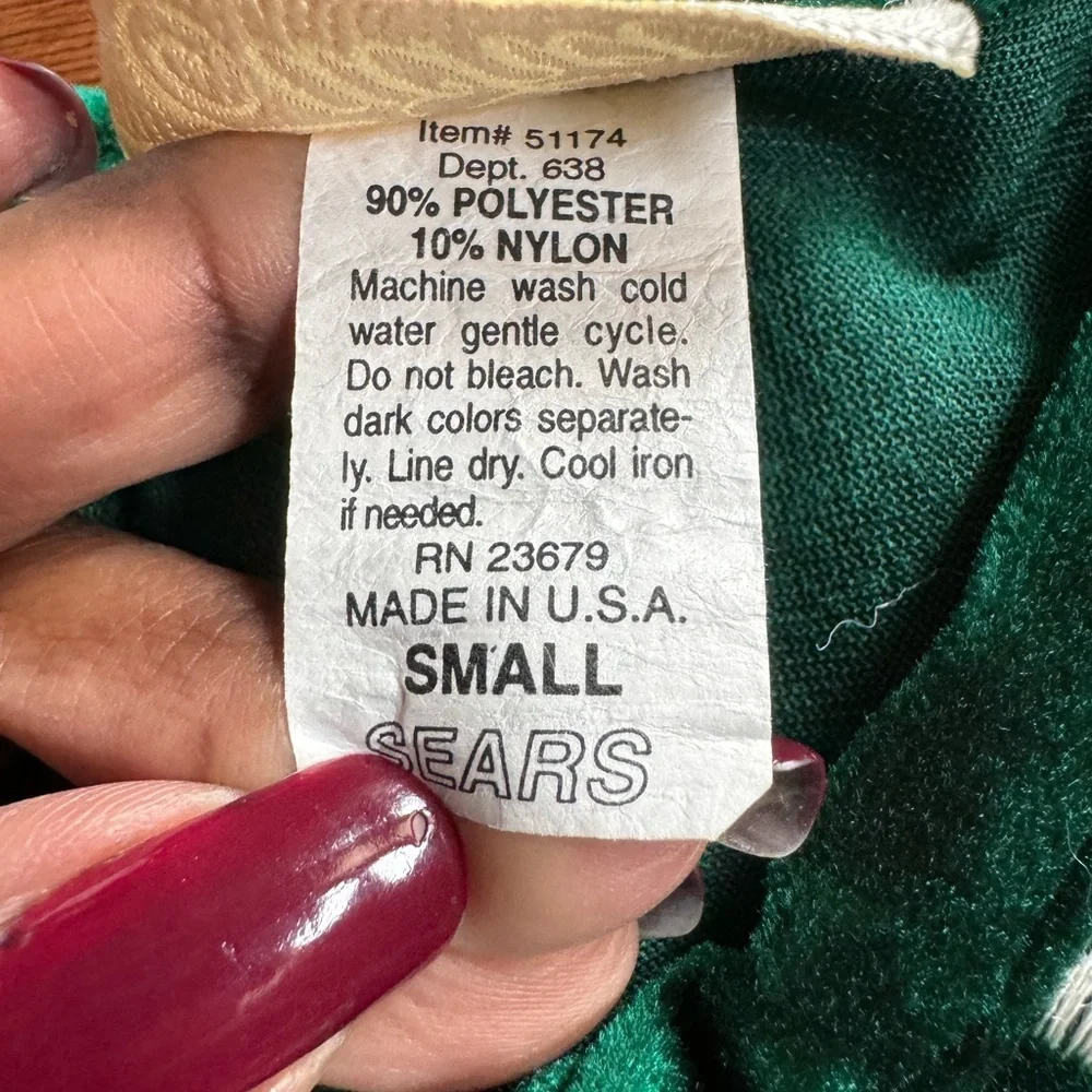 Vintage Cachet Green Housecoat by‎ Sears - Picture 7 of 10